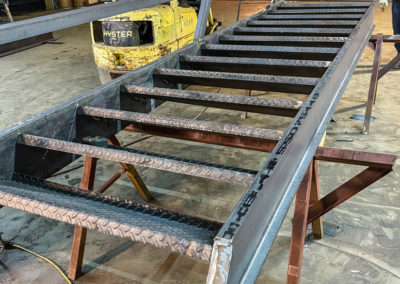 Image shows Custom Metal Stairs in the workshop | Phoenix Building Solutions | Metal Buildings | Barndominiums | Pole Barns | Custom Metal Orders